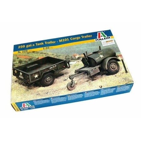 REMOLQUE CISTERNA Y REMOLQUE DE CARGA ITALERI 1/35