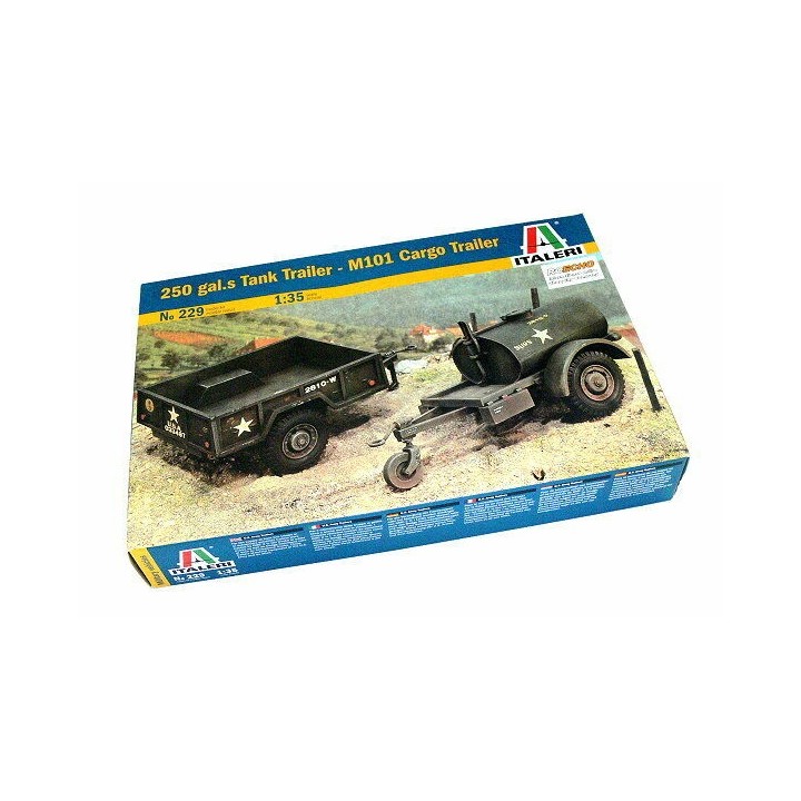 REMOLQUE CISTERNA Y REMOLQUE DE CARGA ITALERI 1/35