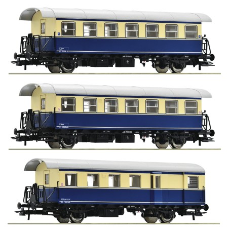 SET 3 COCHES SPANTENWAGEN" OBB ROCO 74192 ESCALA H0"