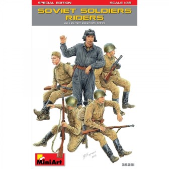SOLDADOS SOVIETICOS SUBIDOS EN UN CARRO MINIART 35281 ESCALA 1/35