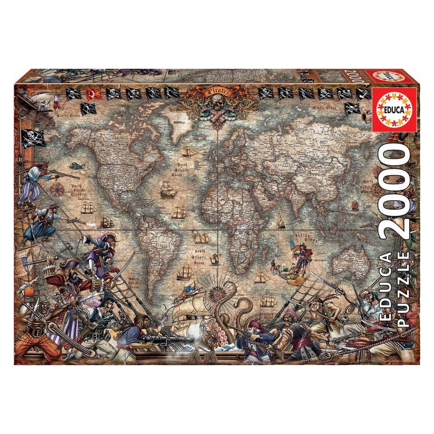 PUZZLE MAPA DE PIRATAS 2000 EDUCA 18008