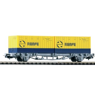 VAGON PORTACONTENEDORES RENFE PIKO 97055 ESCALA H0