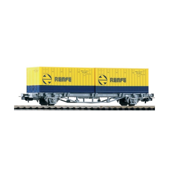 VAGON PORTACONTENEDORES RENFE PIKO 97055 ESCALA H0