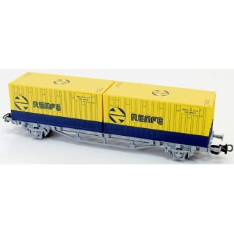 VAGON PORTACONTENEDORES RENFE PIKO 97055 ESCALA H0