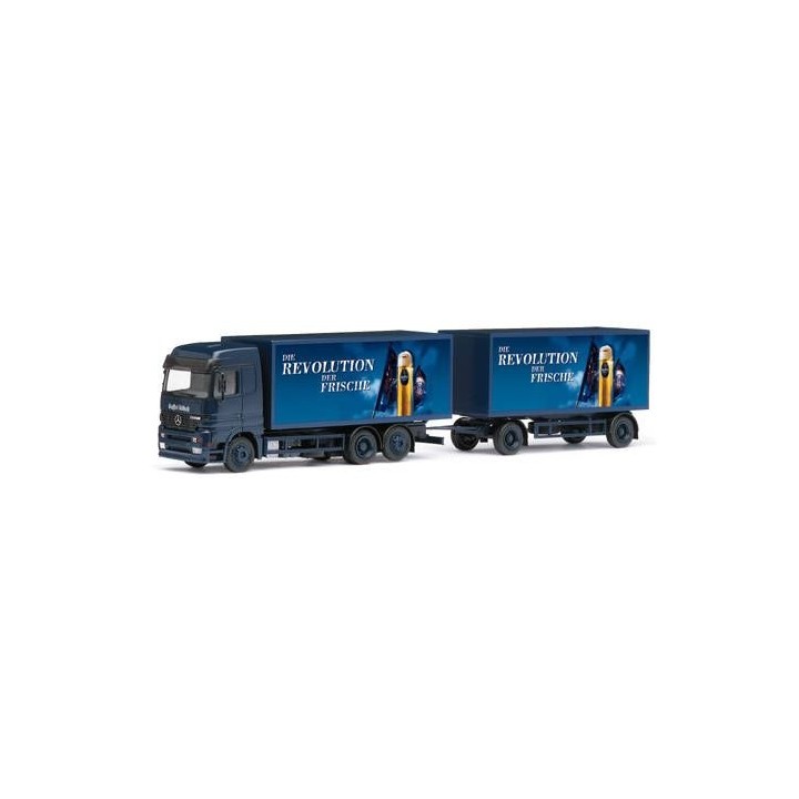 CAMIÓN MERCEDES ACTROS LH Getränkekofferhängerzug 3a/2a HERPA 187398 ESCALA 1/87