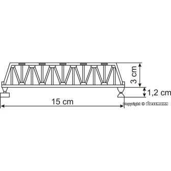 PUENTE DE ACERO UNA VÍA 15cm VOLLMER 47800 ESCALA N