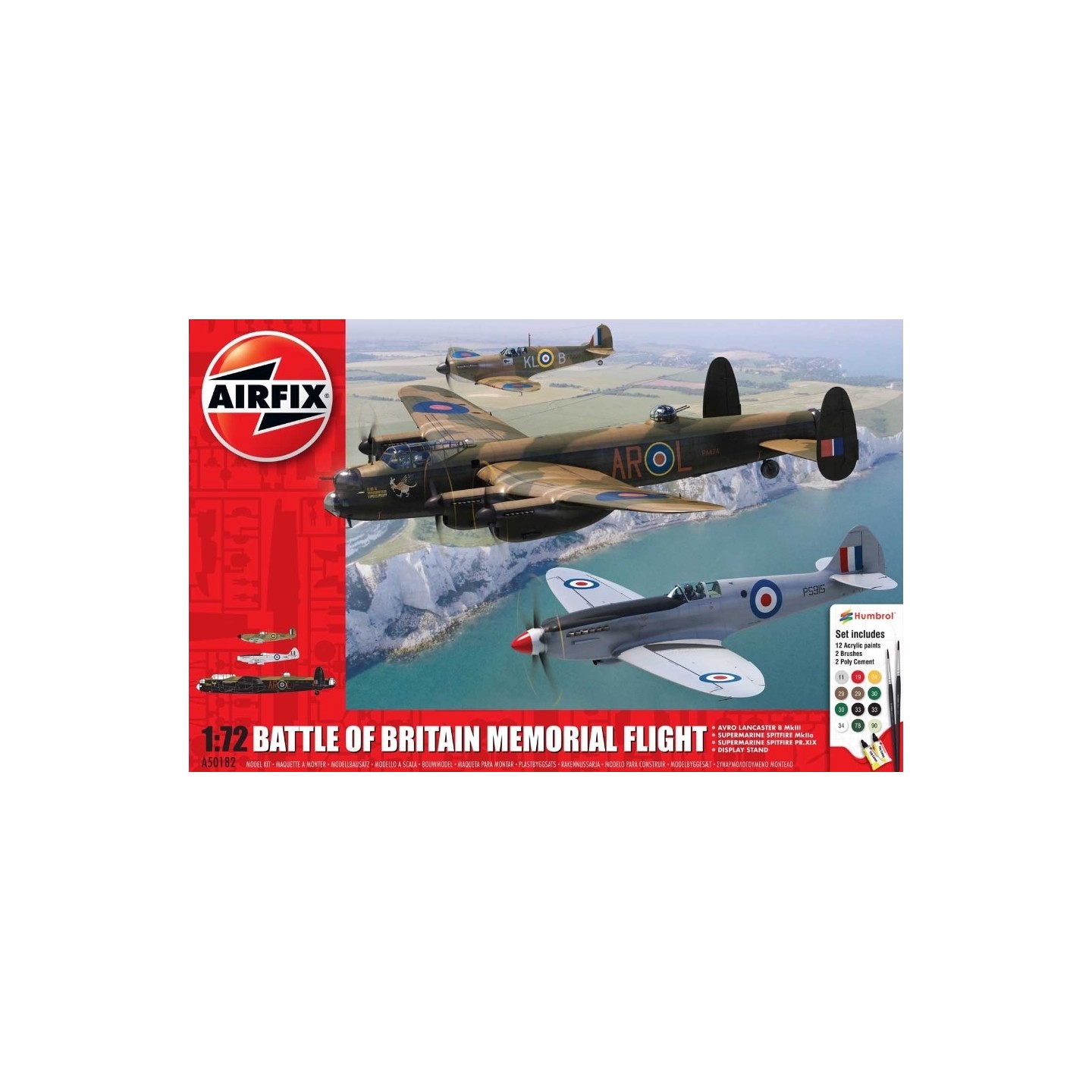 3 AVIONES BATTLE OF BRITAIN MEMORIAL FLIGHT AIRFIX 1/72