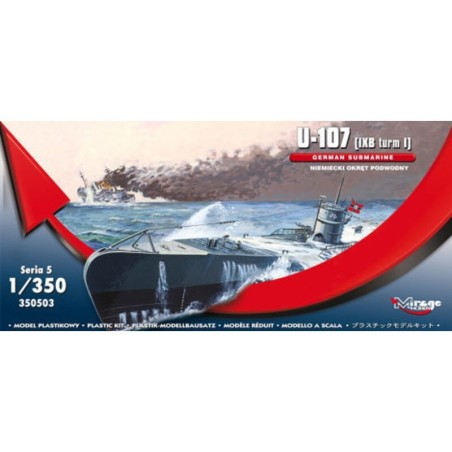 U-BOOT U-107 GERMAN MIRAGE 1/350