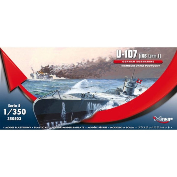 U-BOOT U-107 GERMAN MIRAGE 1/350