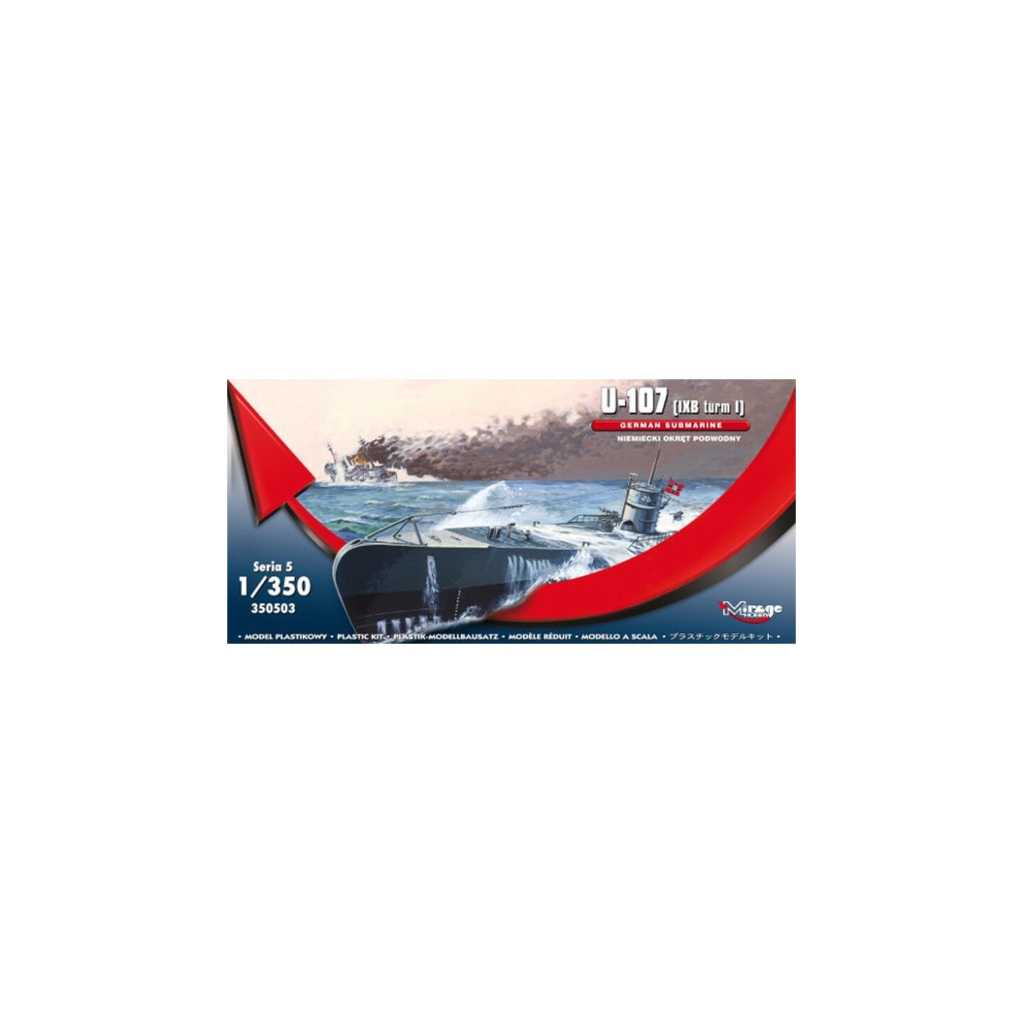 U-BOOT U-107 GERMAN MIRAGE 1/350