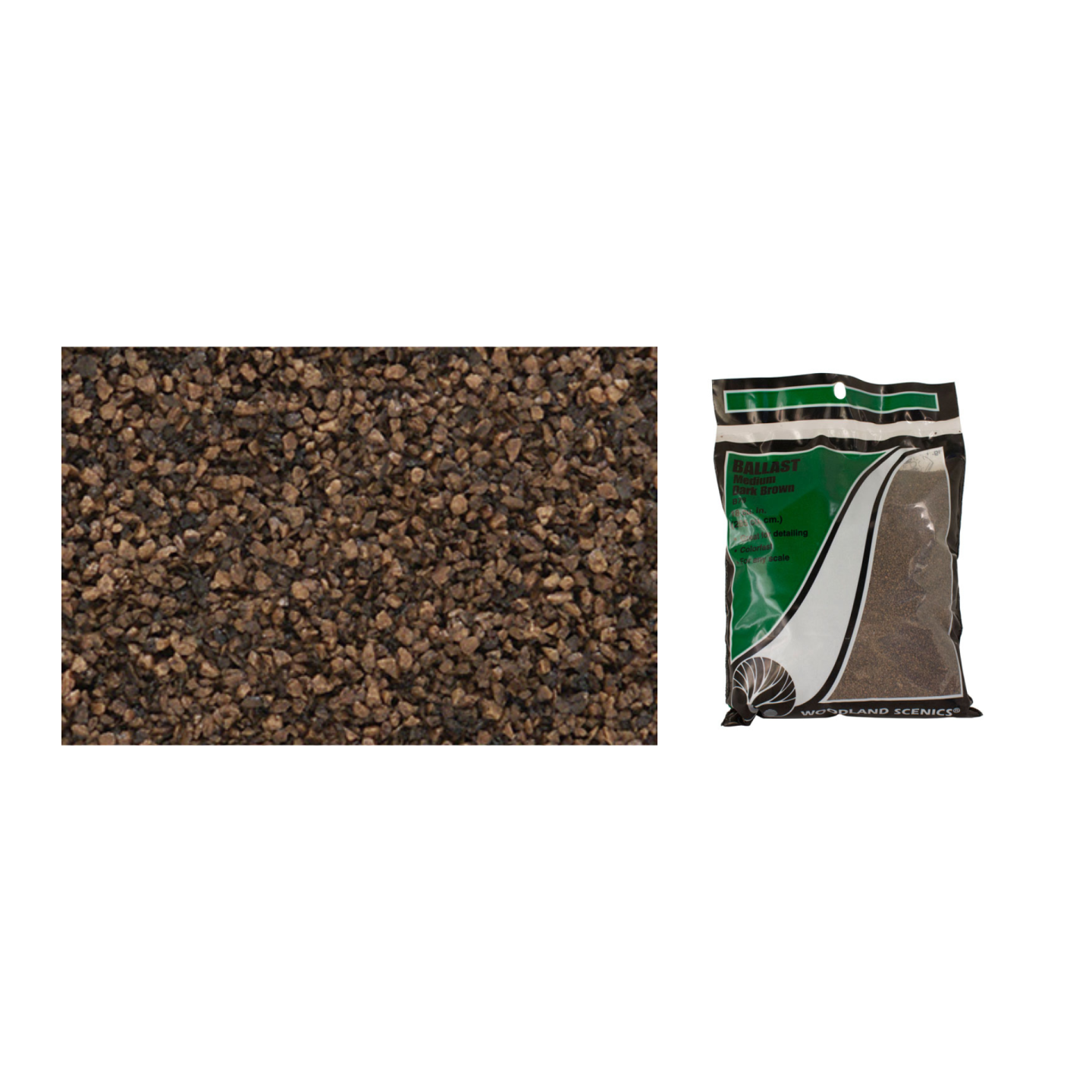 BALASTO O GRAVA MEDIA MARRÓN OSCURO WOODLAND SCEENICS B78