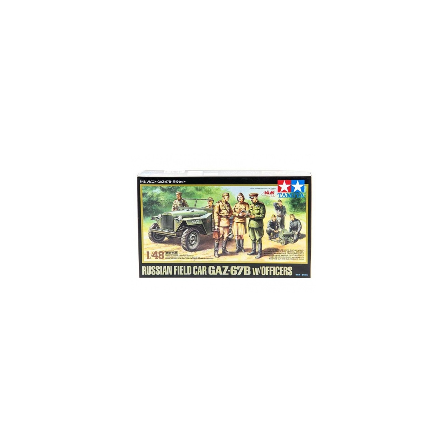 VEHICULO RUSO GAZ-67B CON OFICIALES TAMIYA 1/48
