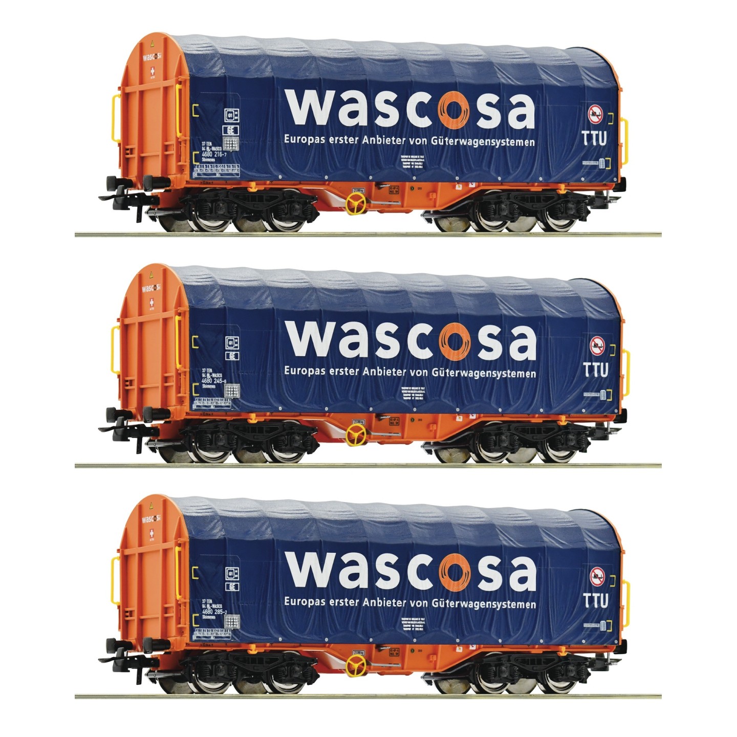 SET 3 VAGONES LONAS WASCOSA" ROCO 76009 ESCALA H0"