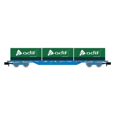 VAGON PORTACONTENEDORES ADIF RENFE ARNOLD HN6651 ESCALA N