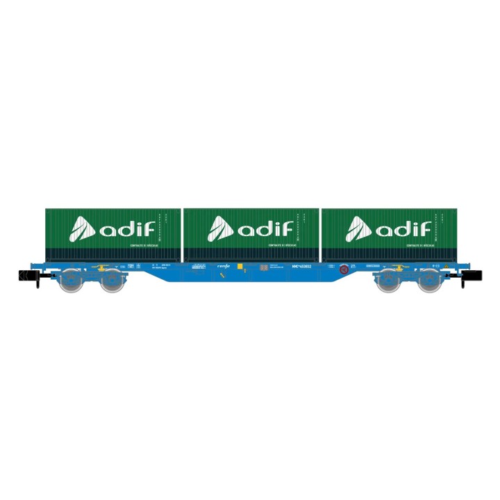 VAGON PORTACONTENEDORES ADIF RENFE ARNOLD HN6651 ESCALA N