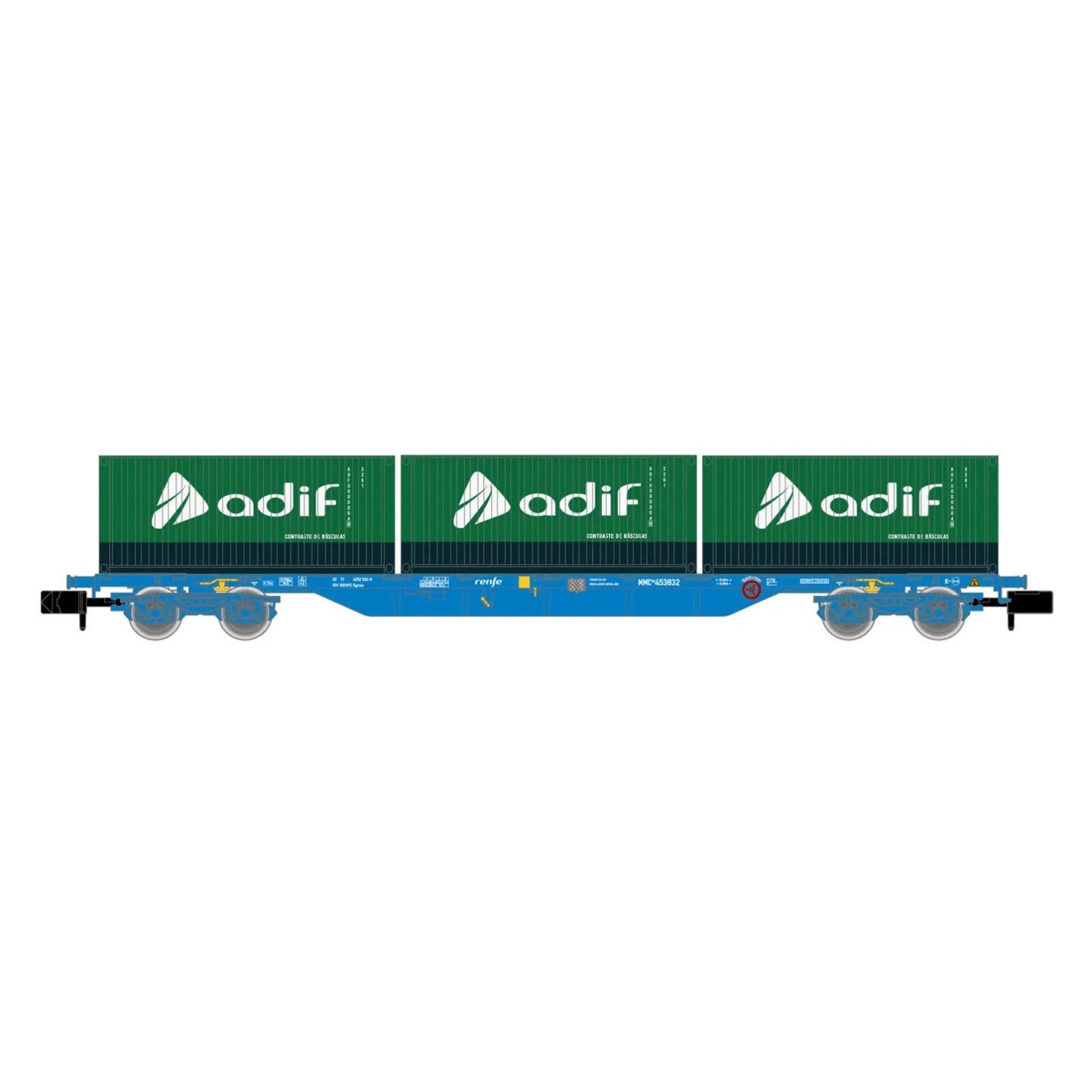 VAGON PORTACONTENEDORES ADIF RENFE ARNOLD HN6651 ESCALA N