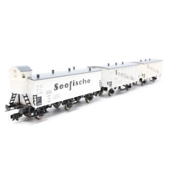 SET 3 VAGONES DE MERCANCIAS SEEFISCHE" FLEISCHMANN 538101 ESCALA H0"