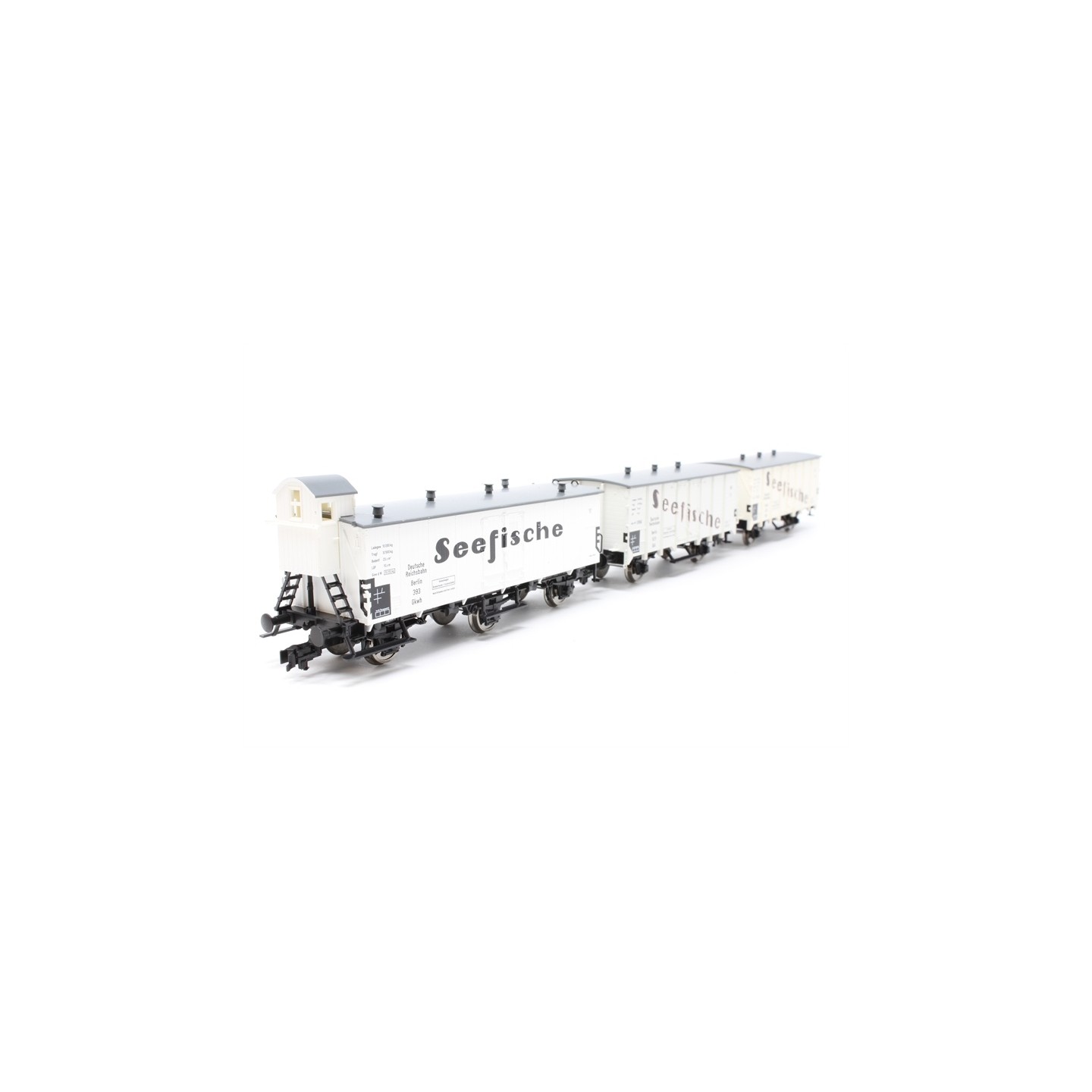 SET 3 VAGONES DE MERCANCIAS SEEFISCHE" FLEISCHMANN 538101 ESCALA H0"