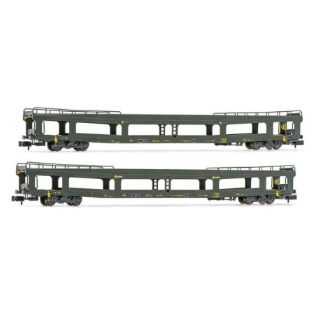 SET 2 VAGONES PORTA COCHES RENFE ARNOLD HN4350 ESCALA N