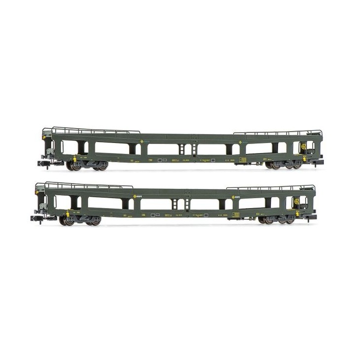 SET 2 VAGONES PORTA COCHES RENFE ARNOLD HN4350 ESCALA N