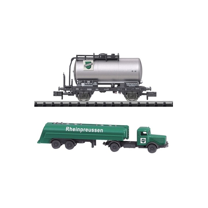 SET VAGON + CAMION CISTERNA MINITRIX 15171 ESCALA N