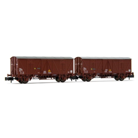 SET 2 VAGONES CERRADOS RENFE J3 ARNOLD HN6480 ESCALA N