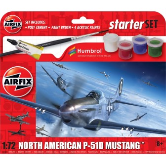 SET MUSTANG P-51D NORTH AMERICAN AIRFIX A55013 ESCALA 1/72