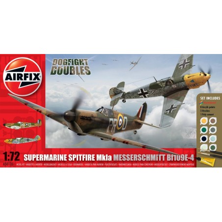 SPITFIRE MKIa Y MESSERSCHMITT BF109E AIRFIX 1/72