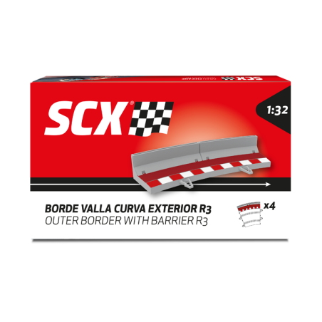 BORDE VALLA CURVA EXTERIOR 4 UNIDADES SCALEXTRIC 1/32  U10473X200