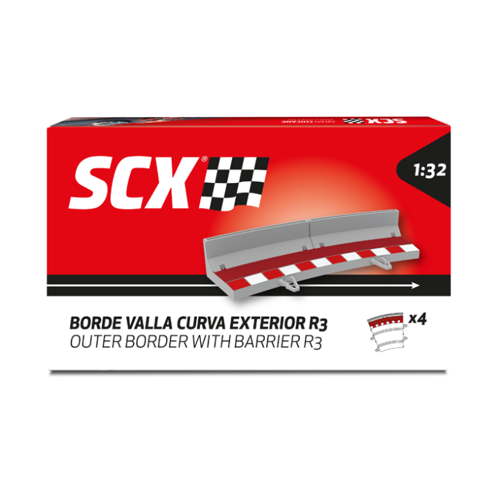BORDE VALLA CURVA EXTERIOR 4 UNIDADES SCALEXTRIC 1/32  U10473X200