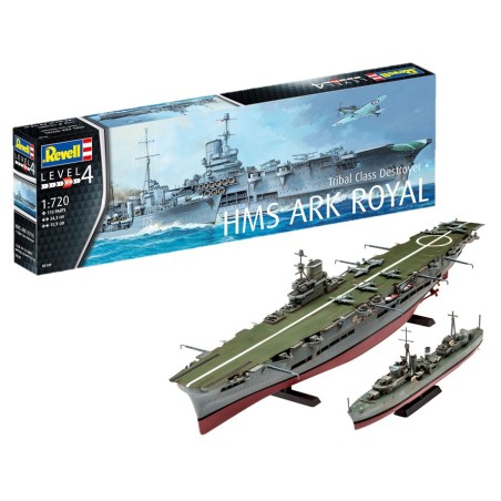 HMS ARK ROYAL & TRIBAL CLASS DESTROY REVELL 1/720