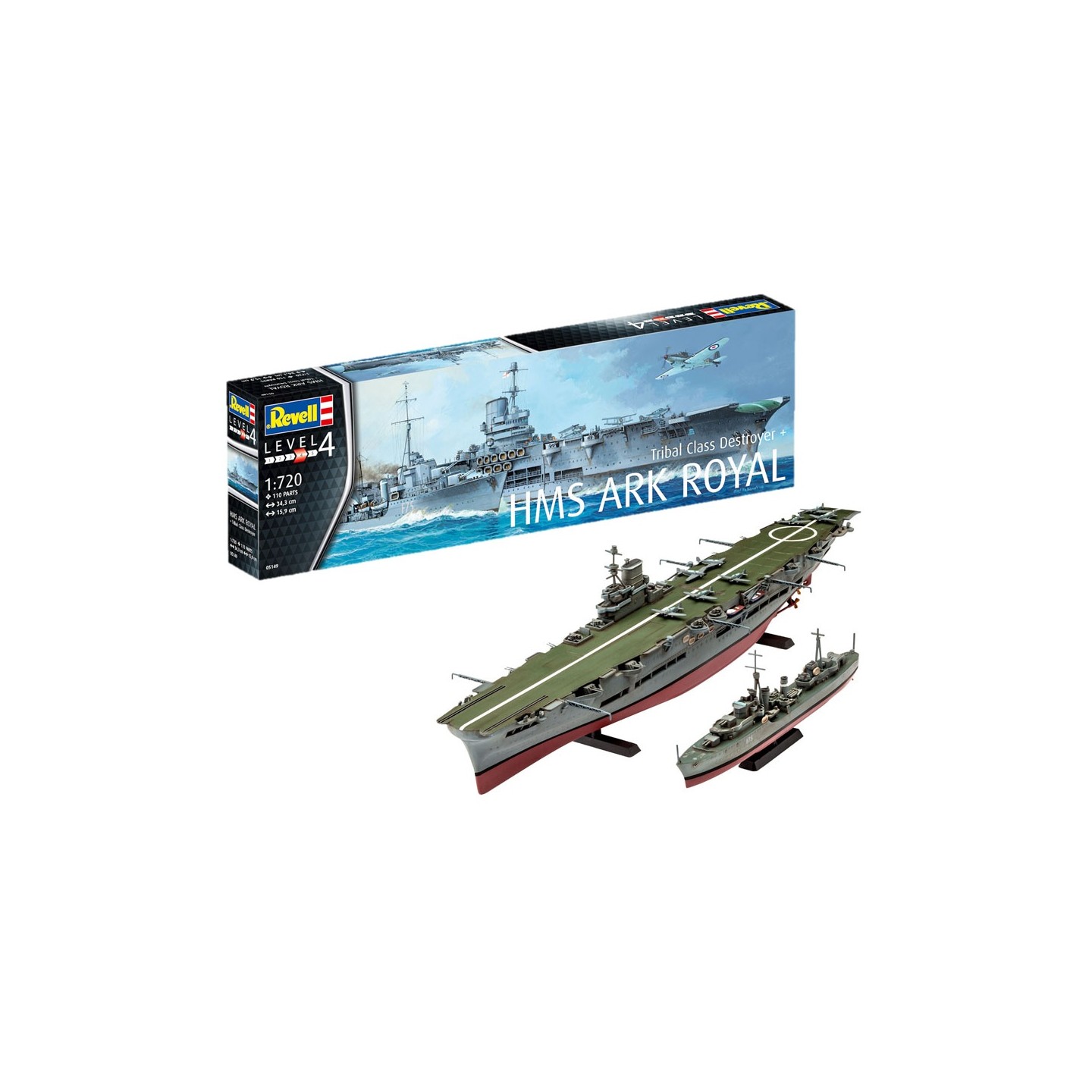 HMS ARK ROYAL & TRIBAL CLASS DESTROY REVELL 1/720