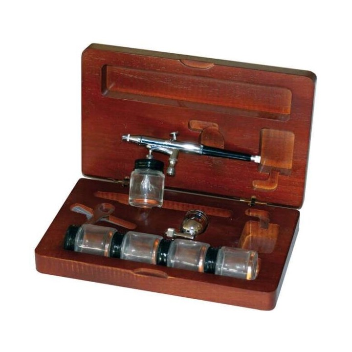 AERÓGRAFO PROFESIONAL CON CAJA DE MADERA