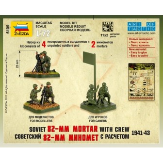 EQUIPO DE MORTERO RUSO 82-mm ZVEZDA 6109 ESCALA 1/72