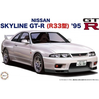 NISSAN SKYLINE GT-R R33 1995 BLANCO FUJIMI 04669 ESCALA 1/24