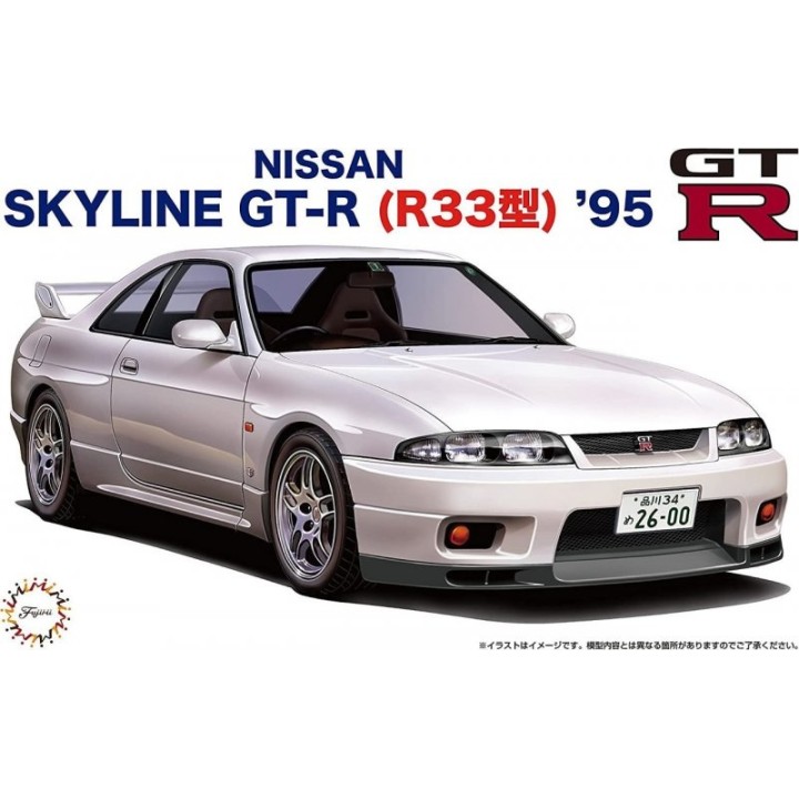 NISSAN SKYLINE GT-R R33 1995 BLANCO FUJIMI 04669 ESCALA 1/24