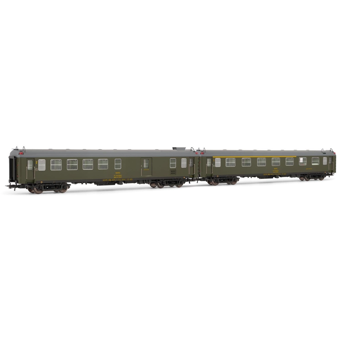 SET 2 COCHES 5000 RENFE FURGON Y COCHE BAR ELECTROTREN HE4025 ESCALA H0