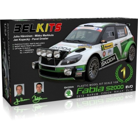 SKODA FABIA S2000 EVO 1º RALLY BARUM CZECH 2012 BELKITS 004 ESCALA 1/24