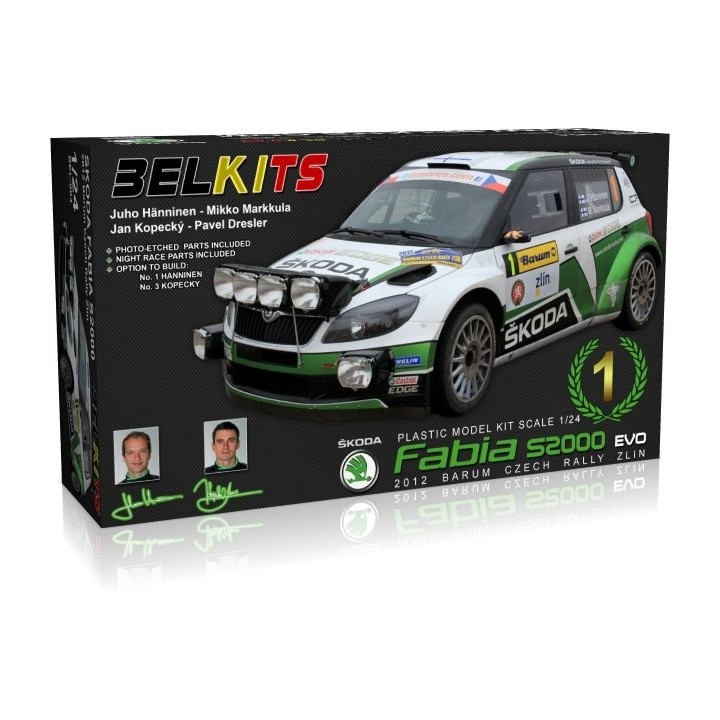 SKODA FABIA S2000 EVO 1º RALLY BARUM CZECH 2012 BELKITS 004 ESCALA 1/24