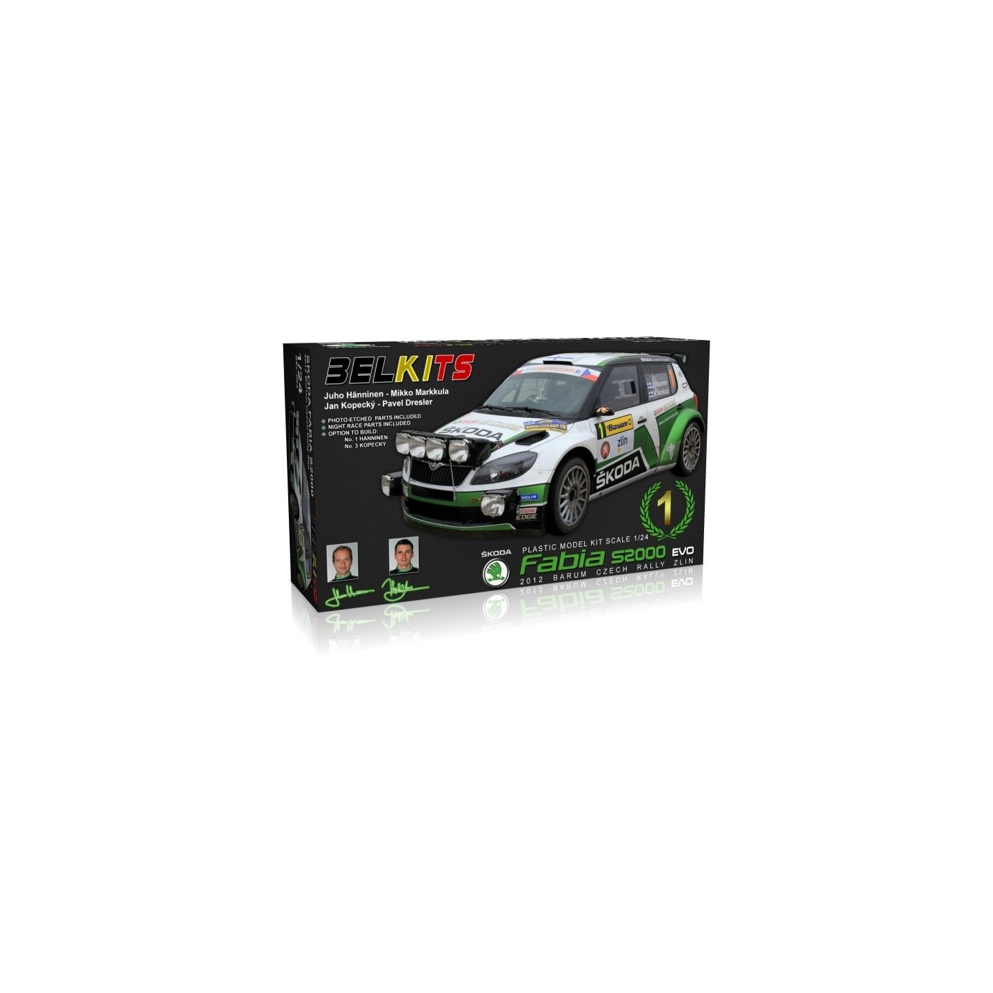 SKODA FABIA S2000 EVO 1º RALLY BARUM CZECH 2012 BELKITS 004 ESCALA 1/24