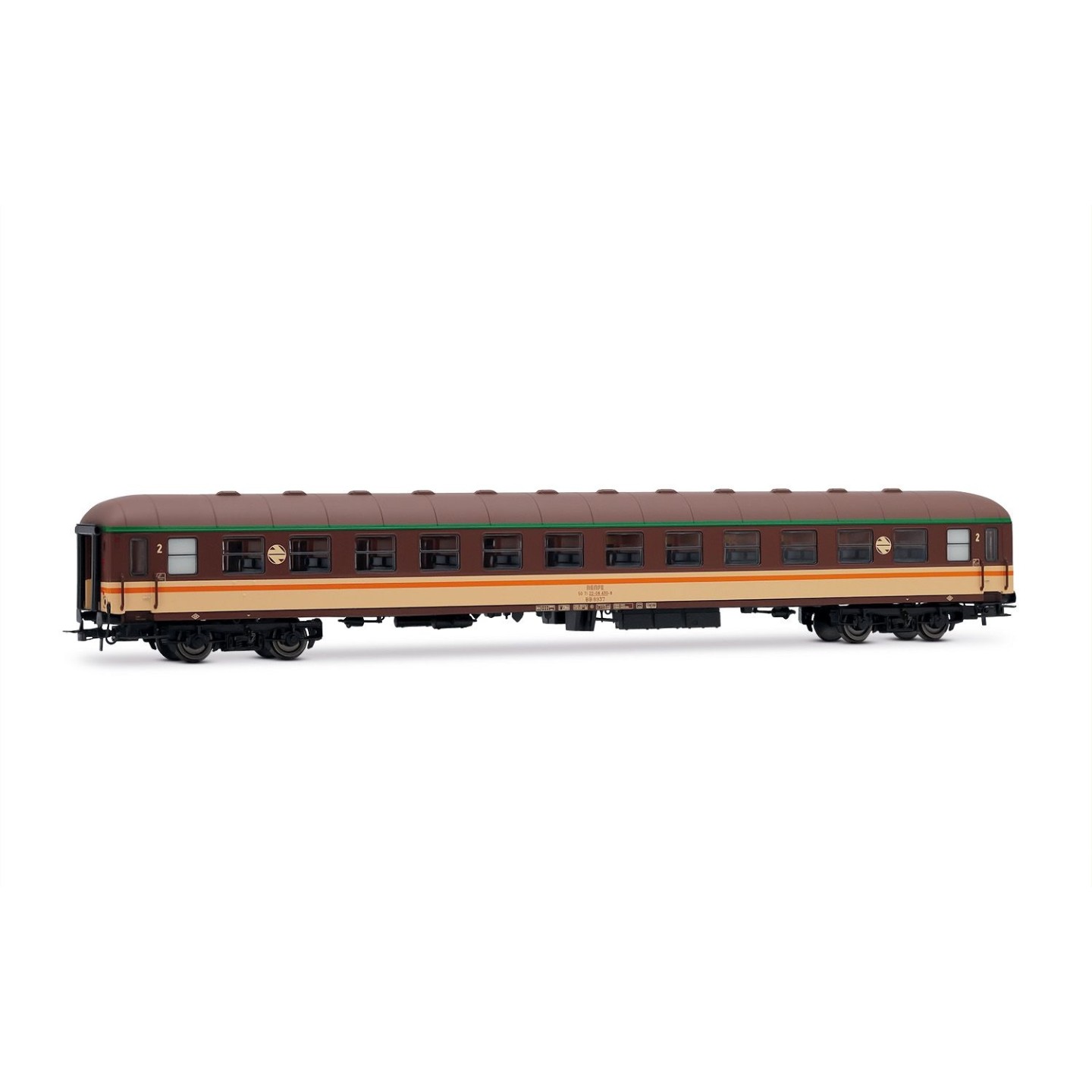 COCHE PASAJEROS BB-8937 2ª CLASE CON VENTANAS ANCHAS ESTRELLA" RENFE, ELECTROTREN HE4033 ESCALA H0"