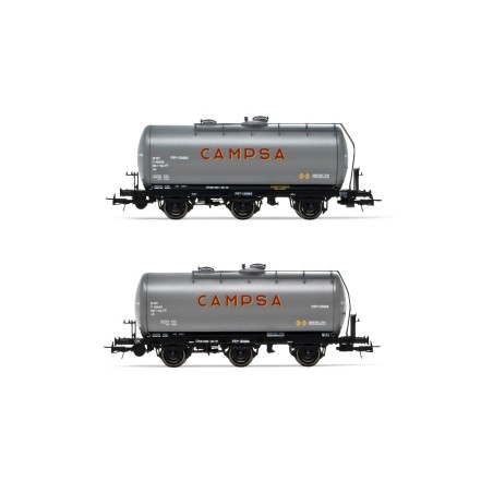 SET 2 VAGONES CISTERNA 3 EJES CAMPSA" ELECTROTREN HE6023 ESCALA H0"