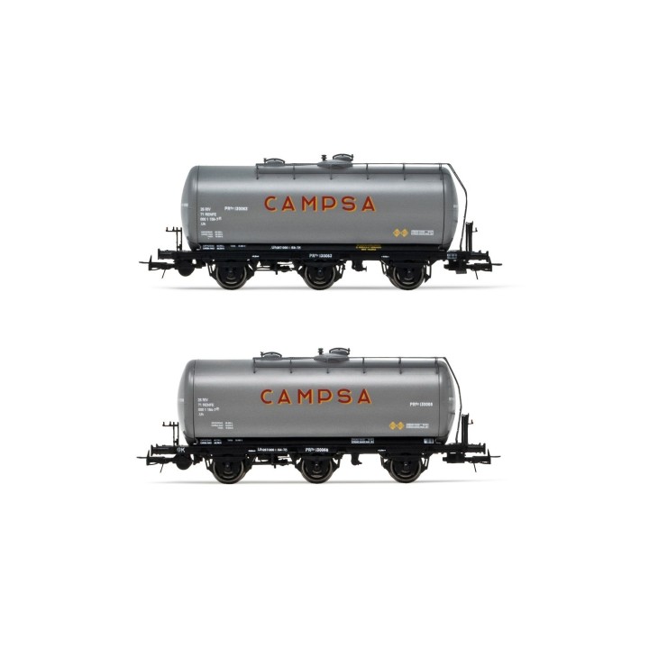 SET 2 VAGONES CISTERNA 3 EJES CAMPSA" ELECTROTREN HE6023 ESCALA H0"