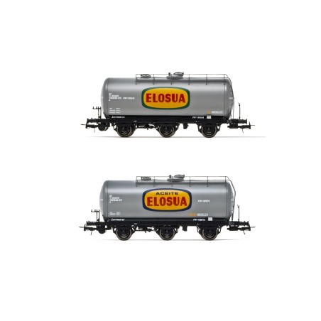 SET 2 VAGONES CISTERNA 3 EJES ELOSUA" ELECTROTREN HE6024 ESCALA H0"