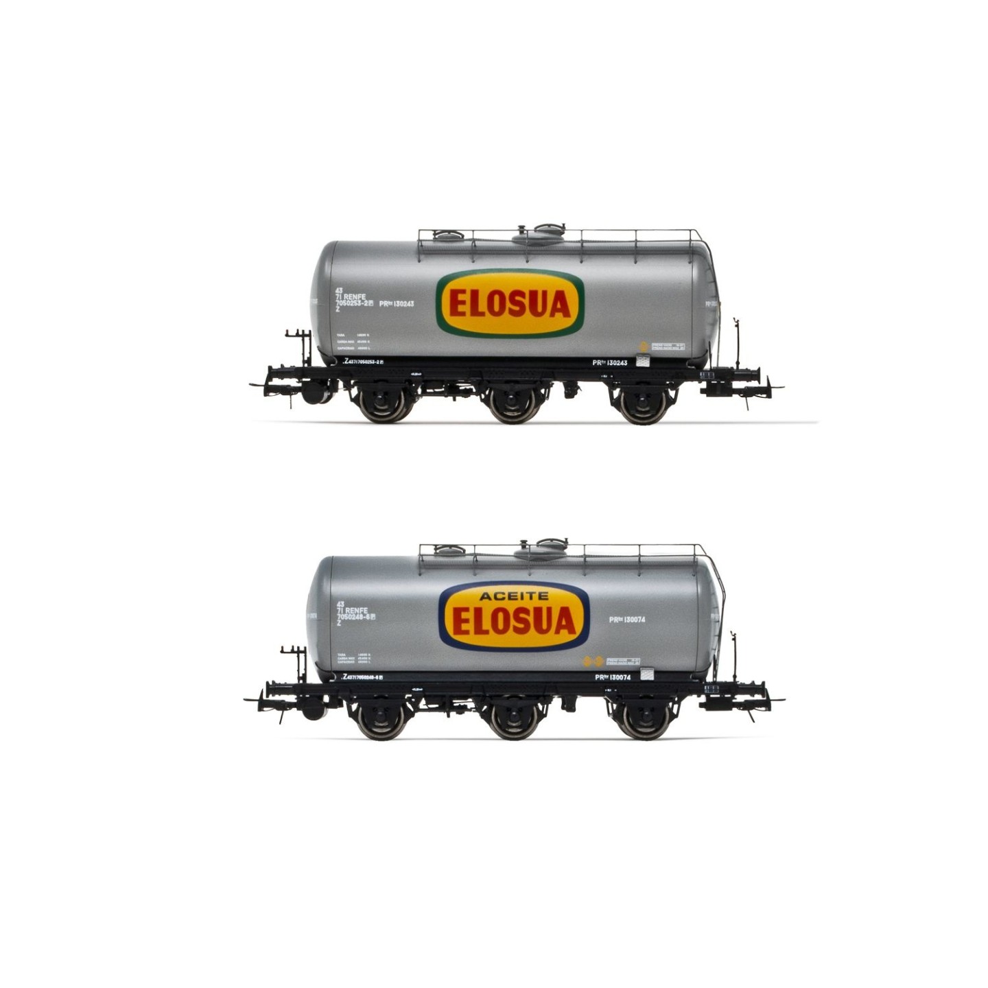 SET 2 VAGONES CISTERNA 3 EJES ELOSUA" ELECTROTREN HE6024 ESCALA H0"