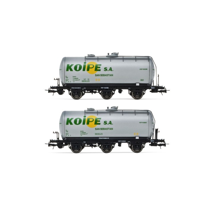 SET 2 VAGONES CISTERNA 3 EJES KOIPE" ELECTROTREN HE6022 ESCALA H0"