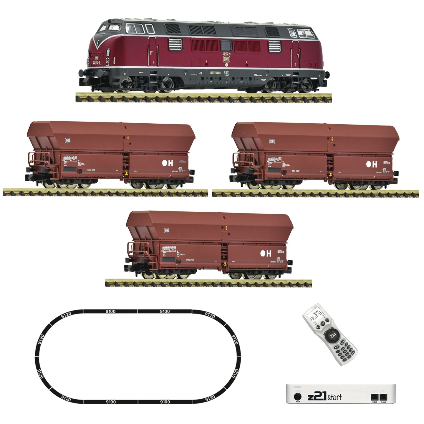 SET DE INICIACIÓN DIGITAL Z21 LOCOMOTORA DIESEL CLASE 221 DB FLEISCHMANN 5170003 ESCALA N
