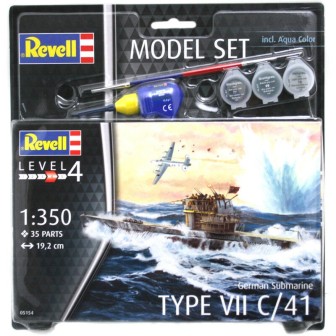 KIT CON PINTURAS SUBMARINO TYPE VII C/41 REVELL 1/350