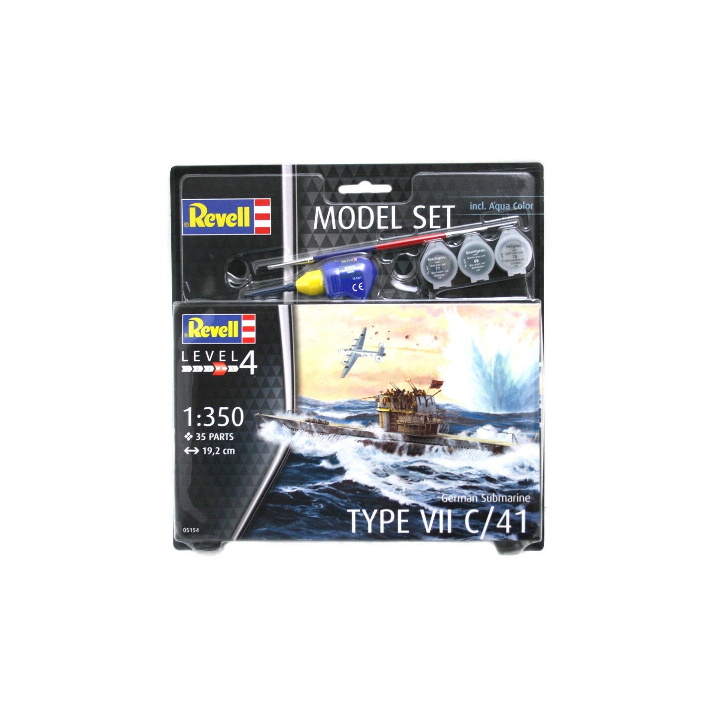 KIT CON PINTURAS SUBMARINO TYPE VII C/41 REVELL 1/350