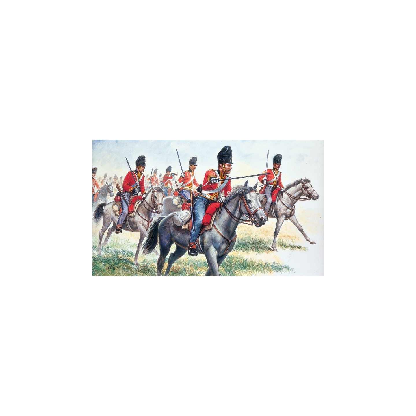 CABALLERIA BRITANICA SCOTS GREY" ITALERI 6001 ESCALA 1/72"